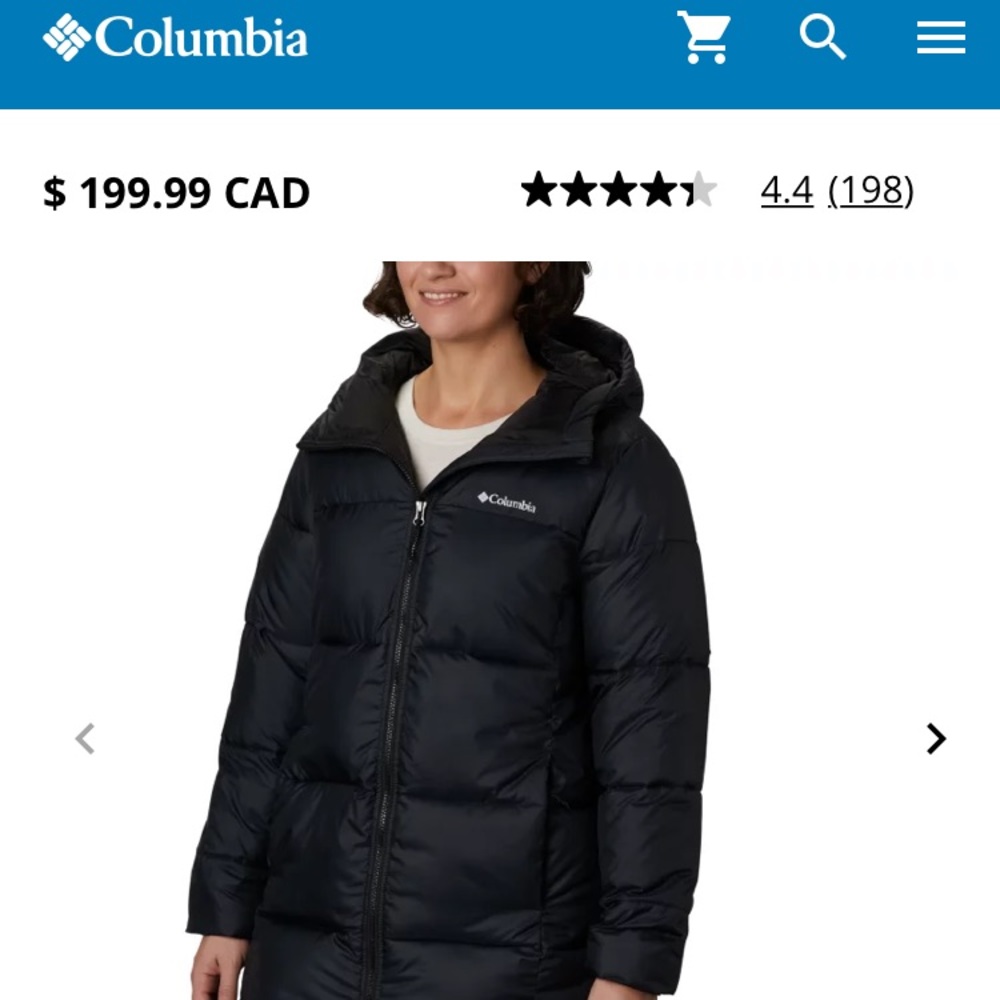 Ladies Columbia Hooded puffer jacket